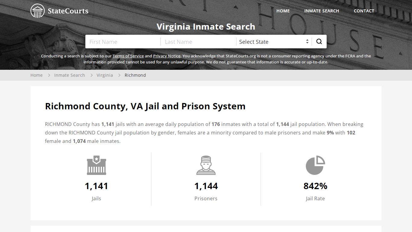 Richmond County, VA Inmate Search - StateCourts